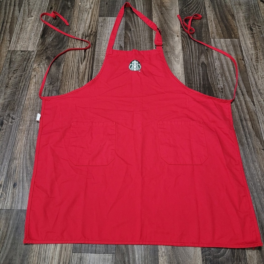 Starbucks Coffee Employee Apron, Red Holiday Osfm